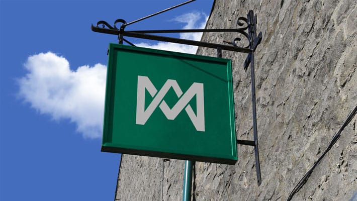 Free Wall Mounted Shop Sign Board Mockup PSD