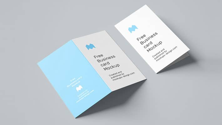 Free Folded Business Card Mockup
