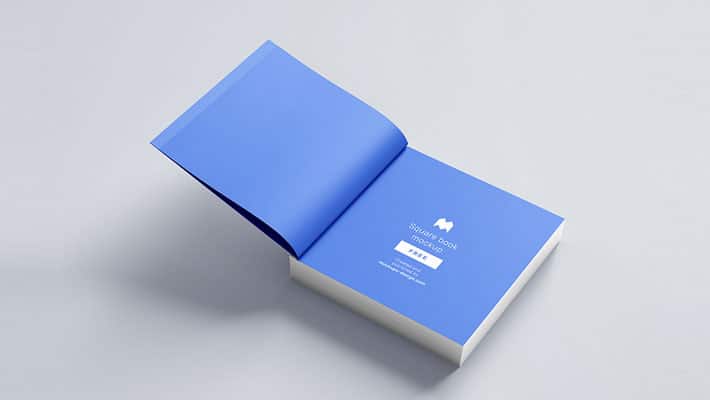 Free Square Book Mockup