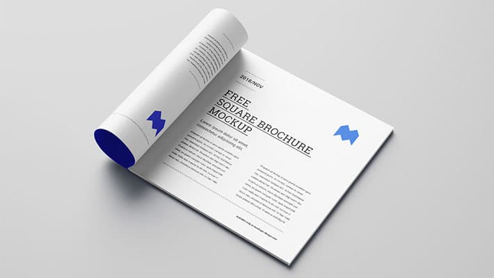 Free Square Brochure Mockup