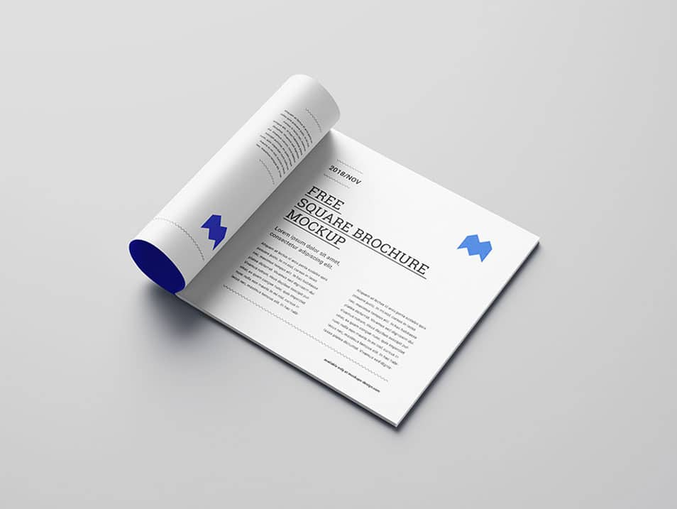 Free Square Brochure Mockup