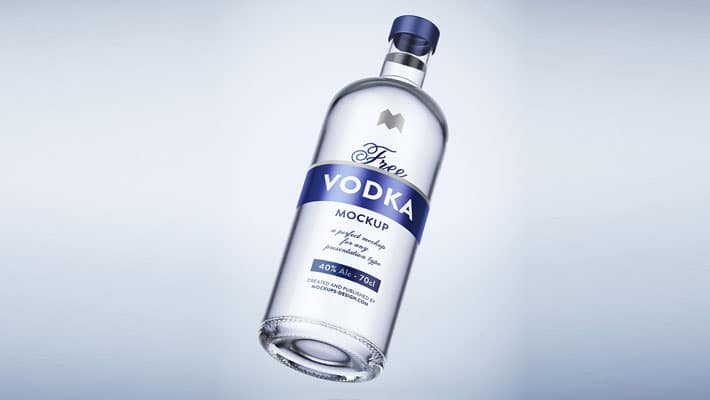 Free Vodka Bottle Mockup