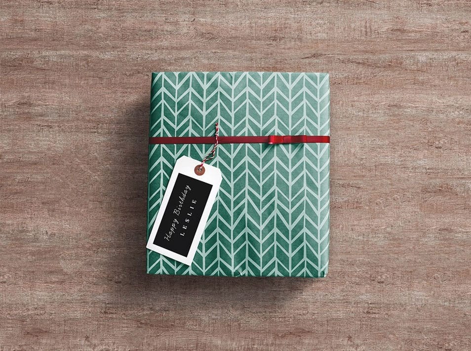Gift Wrap Box PSD Mockup