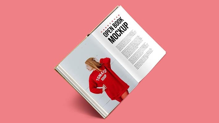 Hardcover Open Book PSD Mockup