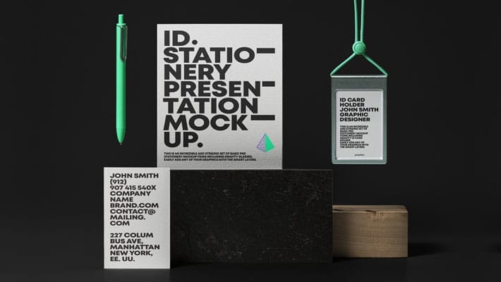 ID Card PSD Stationery Mockup