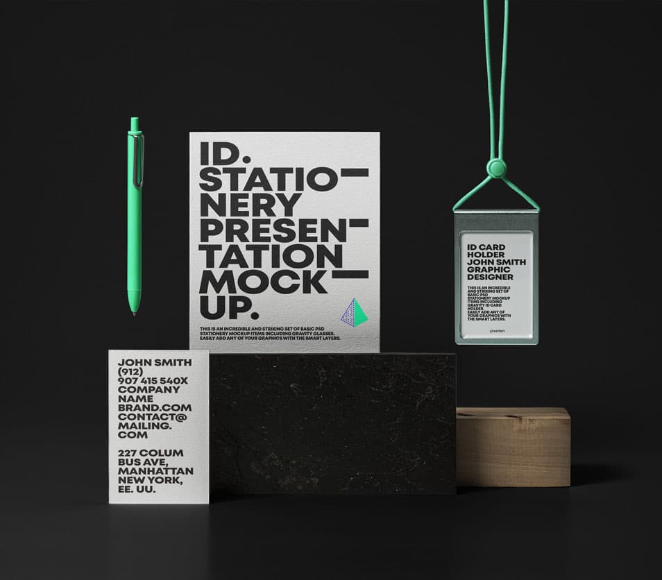 ID Card PSD Stationery Mockup