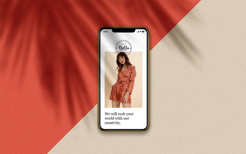 iPhone XS with Shadow Overlay Mockup Scene
