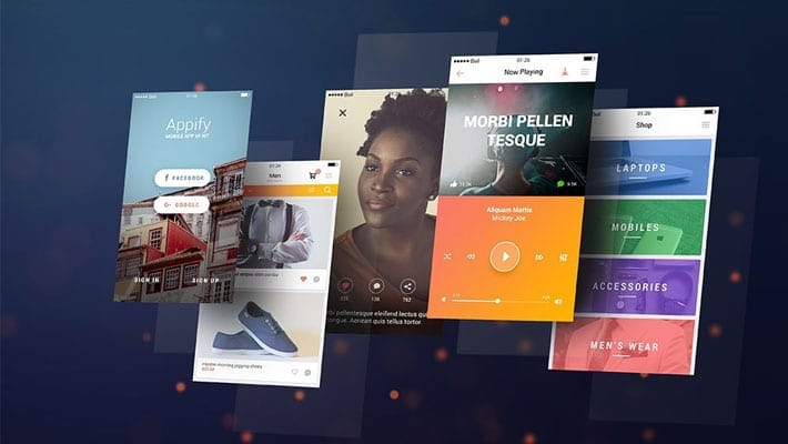 Mobile App Screens Mockup PSD