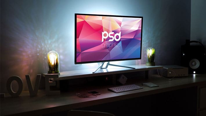 Monitor Screen Mockup Free PSD