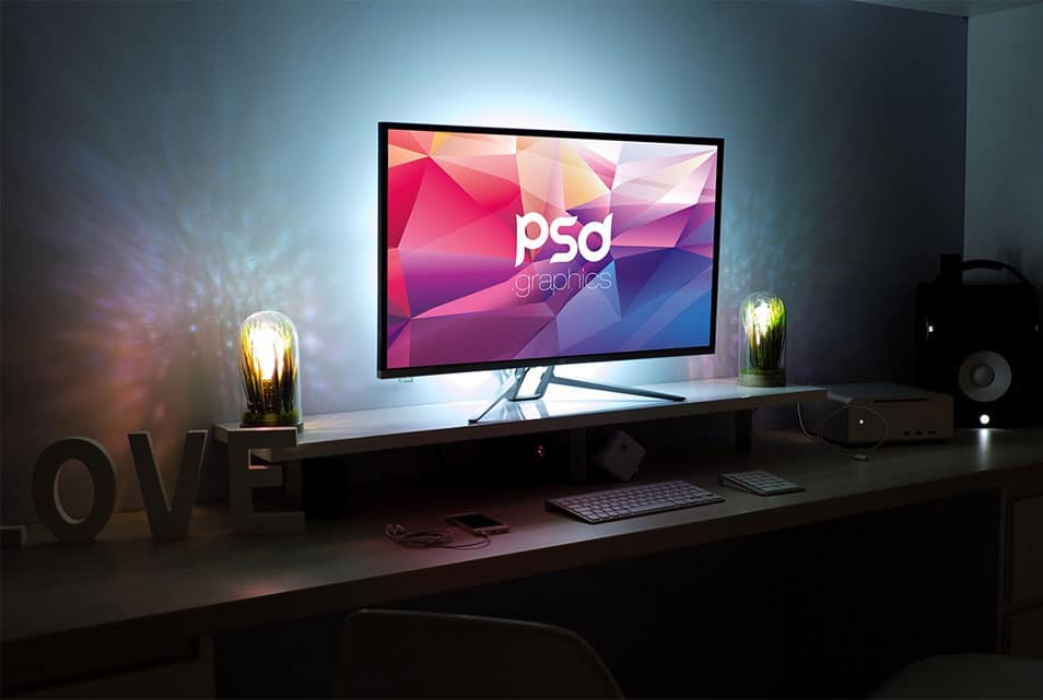 Monitor Screen Mockup Free PSD