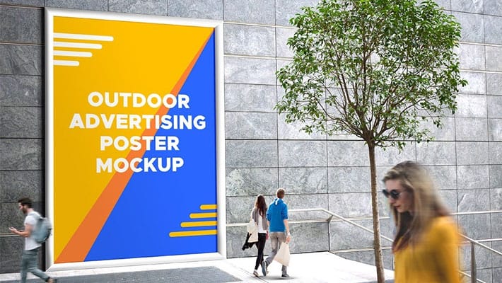 Outdoor Advertising Poster Mockup PSD