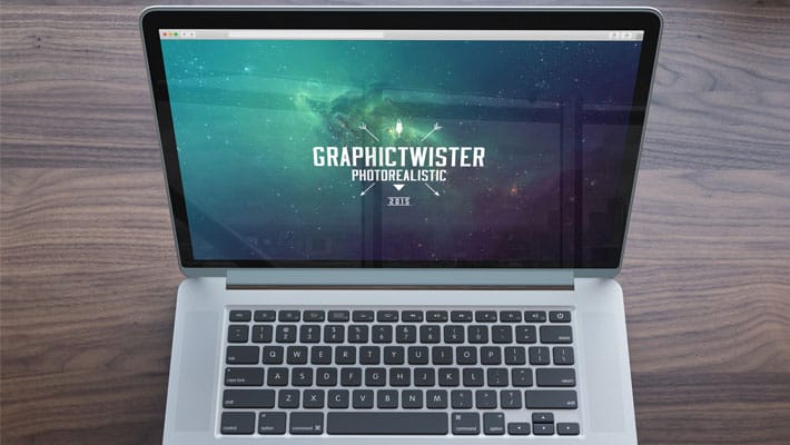 Photorealistic Premium Look Mockup on wooden desk