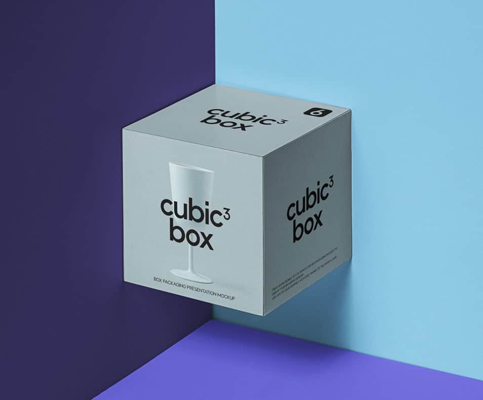 PSD Cubic Box Packaging Mockup