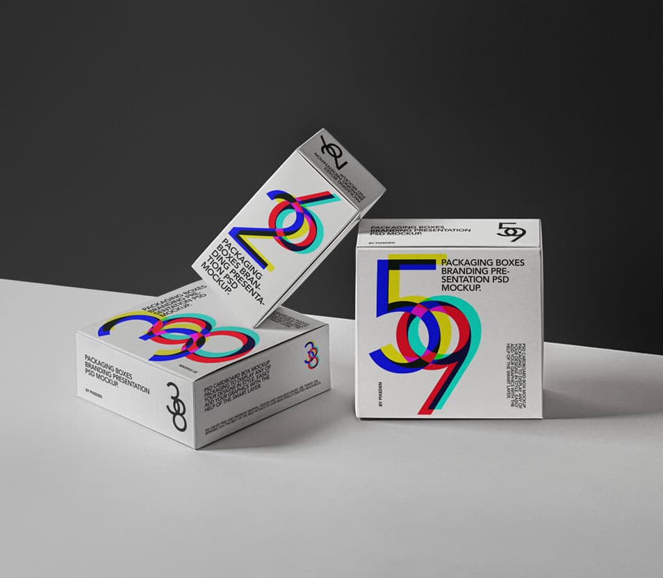 PSD Packaging Box Mockup Set