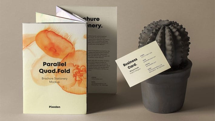 Quad Fold PSD Brochure Mockup