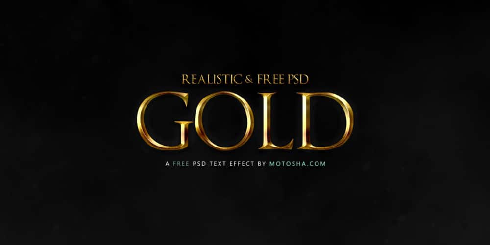Realistic Gold Text Effect PSD