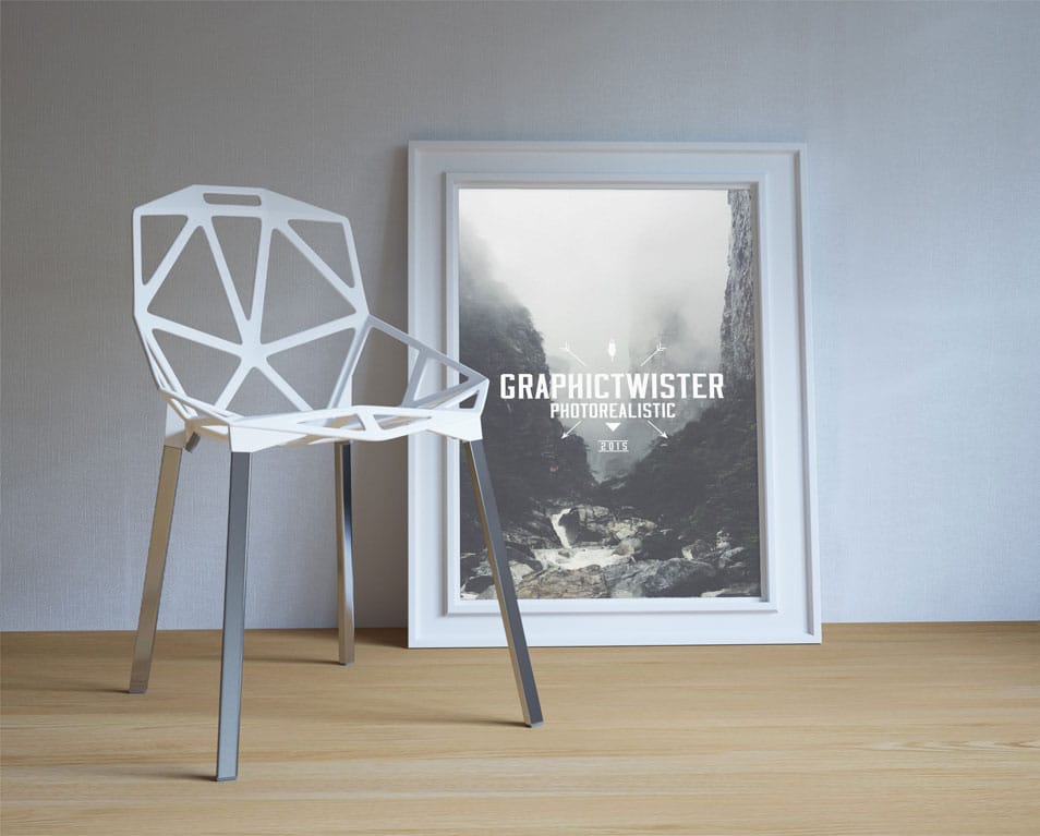 Single Poster Frame with Modern Chair