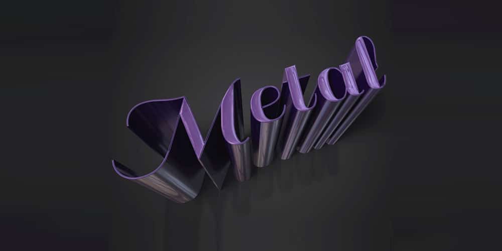 Sleek Metallic 3D Text Effect