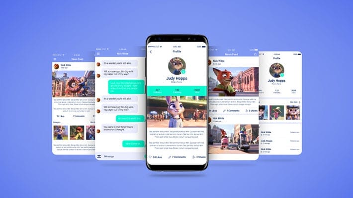 Smartphone Multi Screen App Mockup