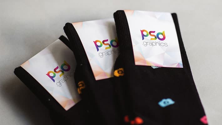 Sock Label Mockup Free PSD
