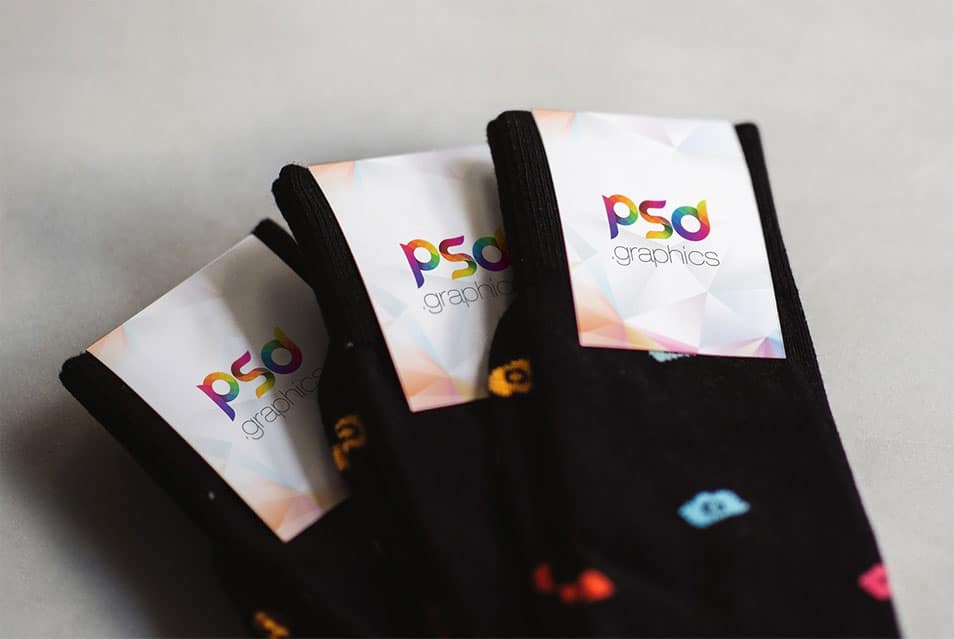 Sock Label Mockup Free PSD