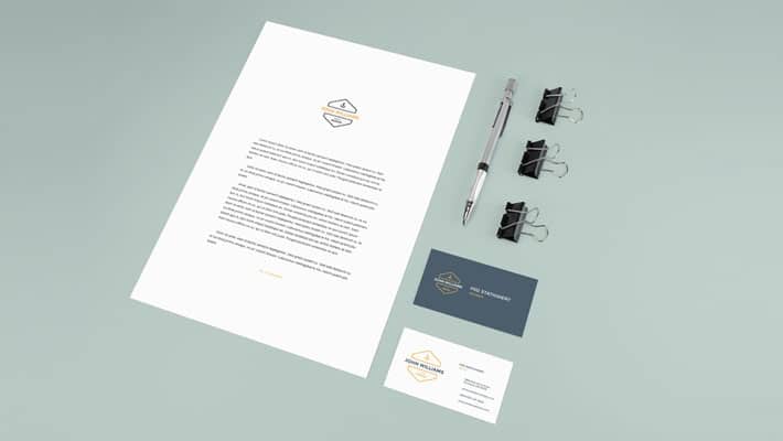 Stationery Mockup With Pencil and Clips