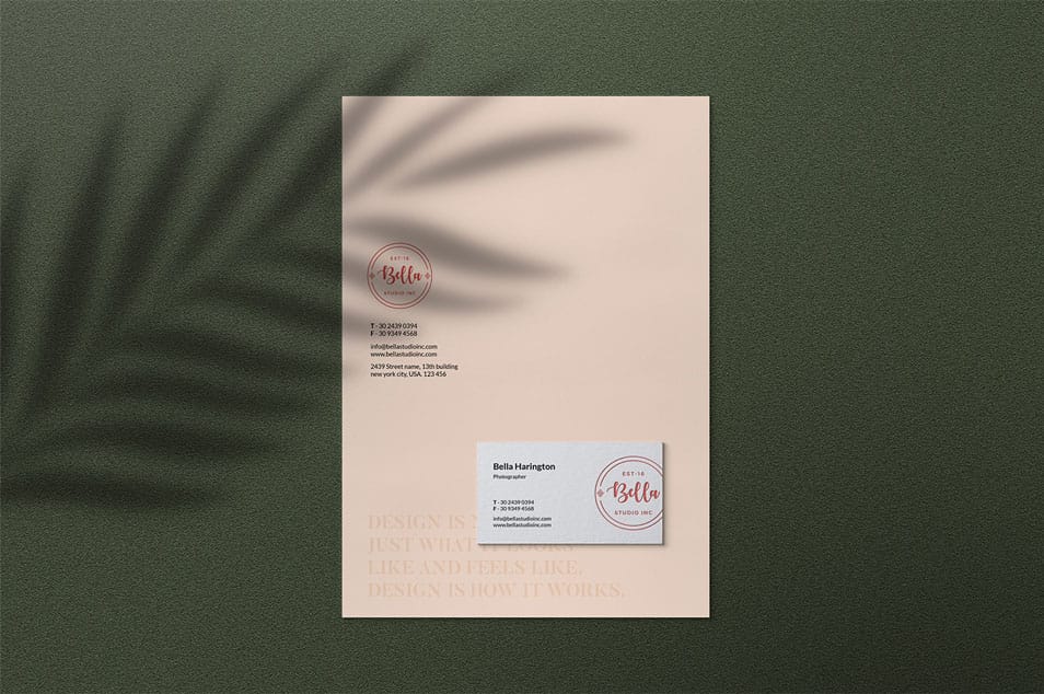 Stationery Mockup with Shadow Overlay