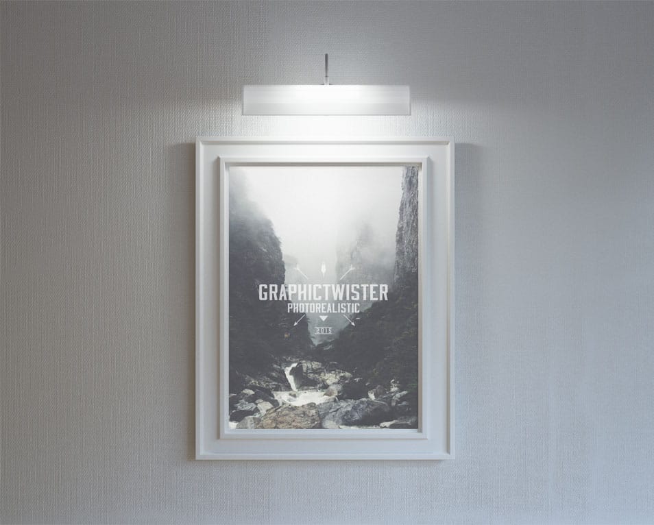 Stylish Hanging Poster Frame Mockup