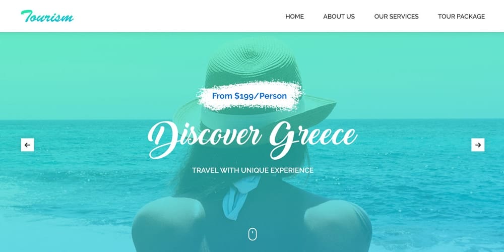 Travel website template