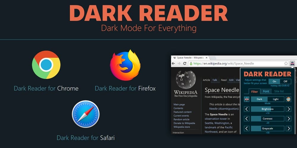 chrome dark reader extension