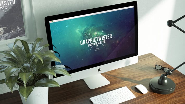 iMac Workspace Mockup