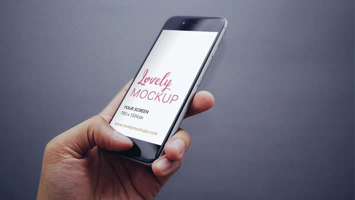 iPhone Mockup with Gray Background