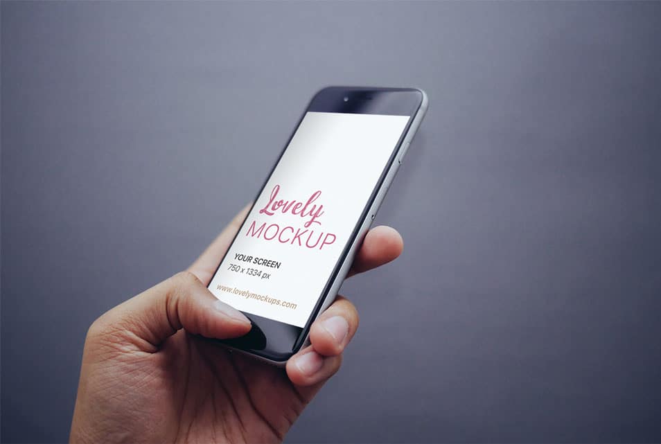 iPhone Mockup with Gray Background