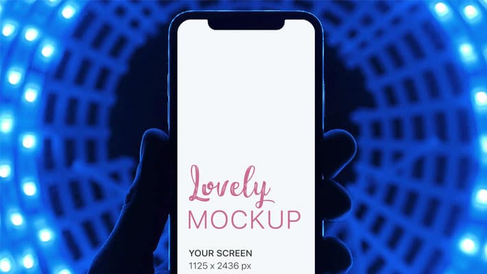 iPhone X Mockup With Radioactive Background