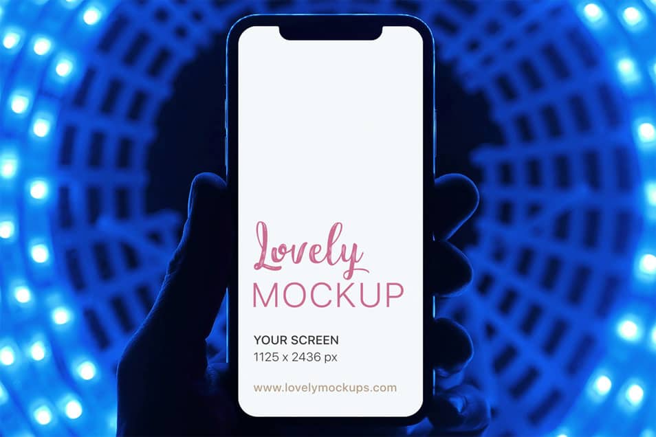iPhone X Mockup With Radioactive Background