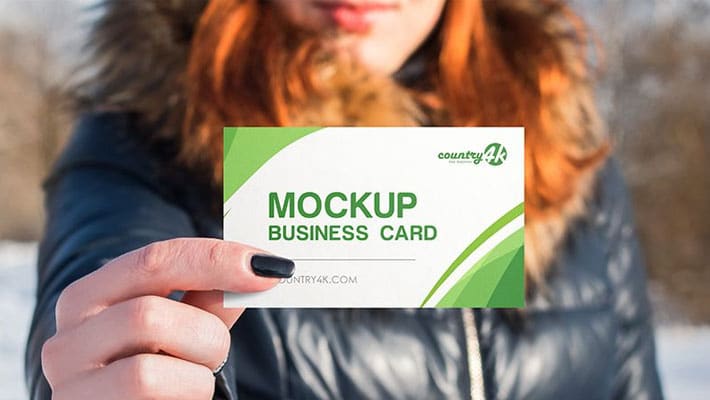 2 Free Business Card in Hand PSD MockUps in 4k