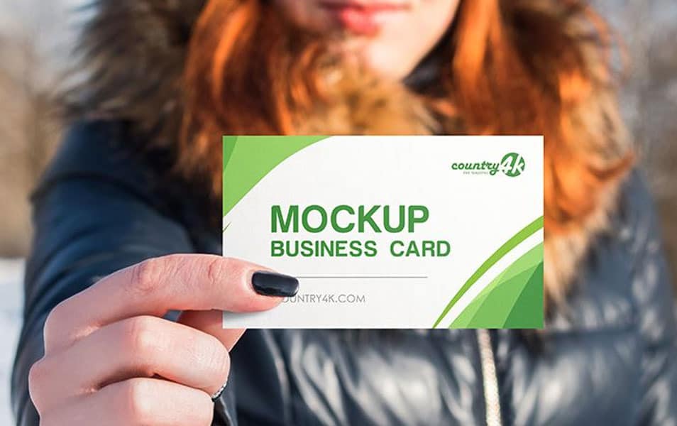 2 Free Business Card in Hand PSD MockUps in 4k