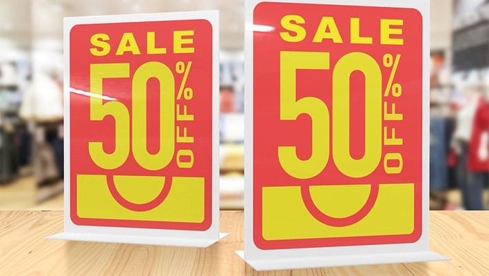 Acrylic Table Sign Discount Mockups