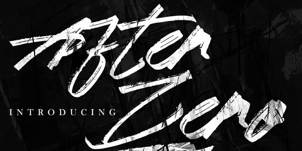 After Zero Textured Brush Font