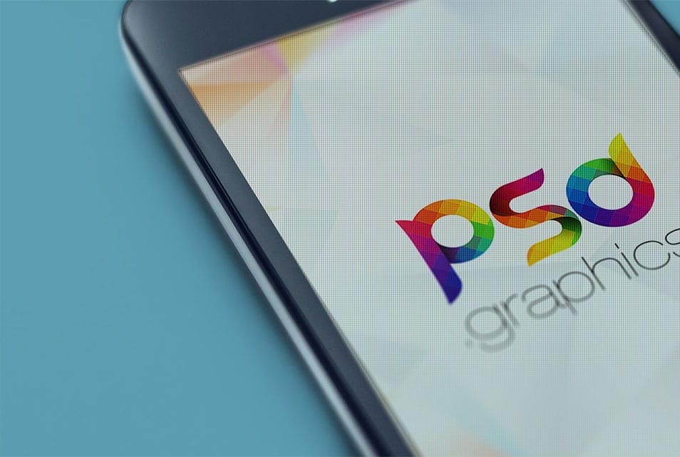 Close-Up Mobile Screen Mockup PSD
