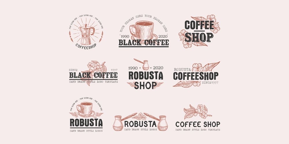 Coffee Logo Set Vector