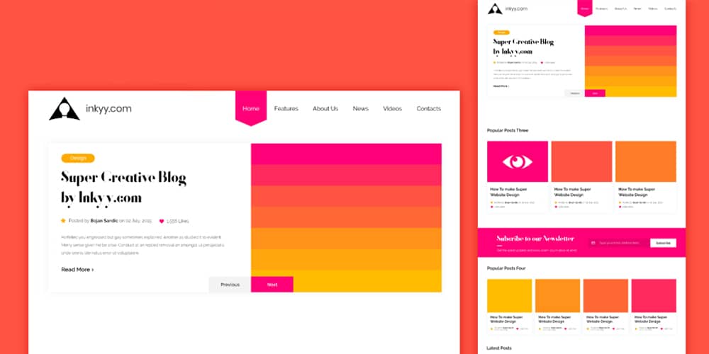 Creative Blog XD Template