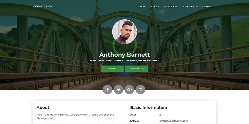 20+ Free HTML Resume Templates 2023 10 Creative CV