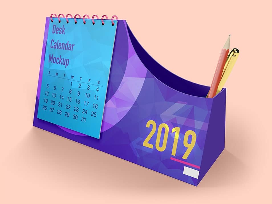 Desk Calendar With Pen Box Mockups » CSS Author