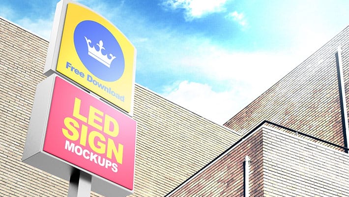 Double Stacking LED Sign Display Mockups