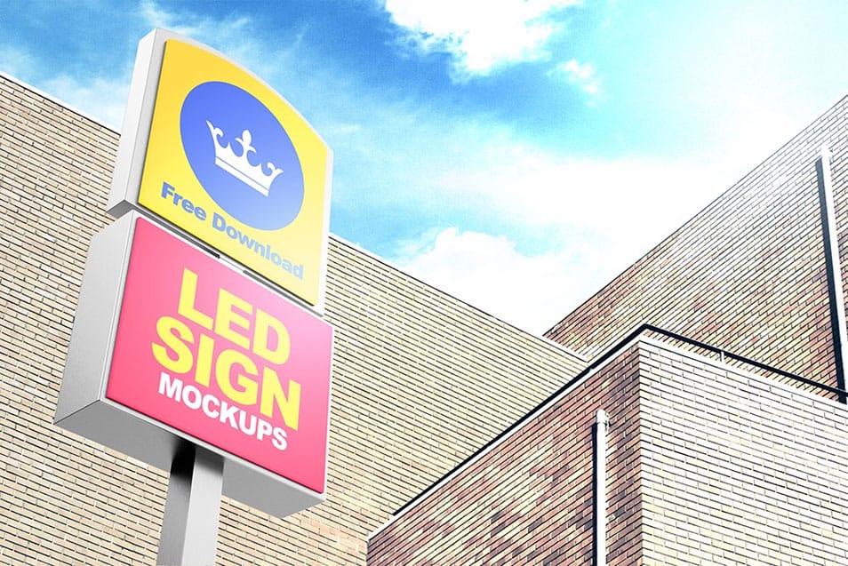 Double Stacking LED Sign Display Mockups