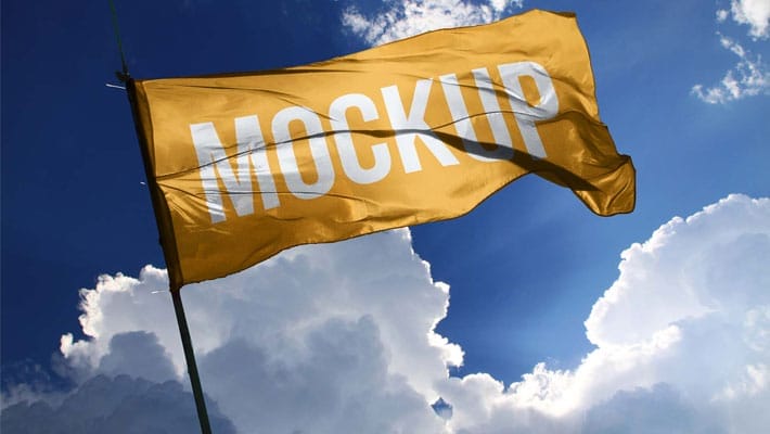 Fabric Wide Flag Mockup