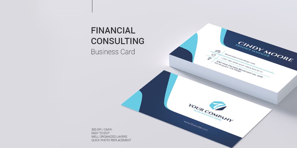 Financial Consulting Business Card in PSD