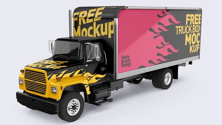Ford Box Truck Free Mockups