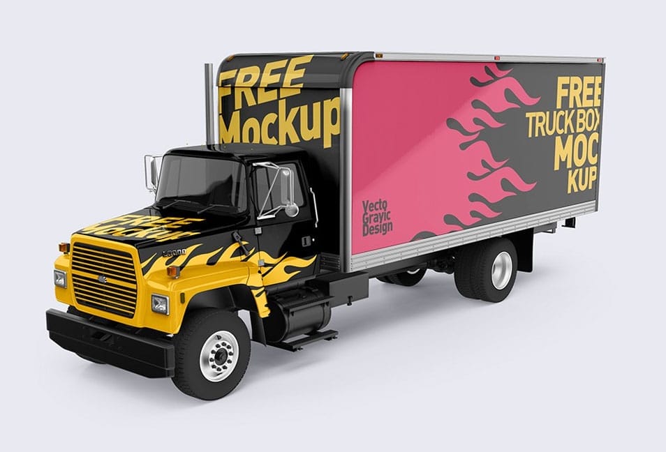 Ford Box Truck Free Mockups